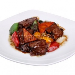 Язык говяжий с картофелем и овощами