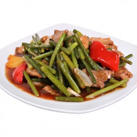 Стрелки чеснока жаренные со свининой