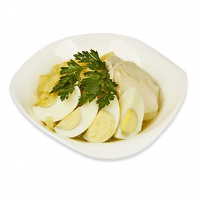 Суп - лапша с курицей и яйцом