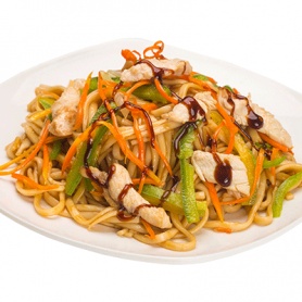 Лапша с курицей в соусе Унаги